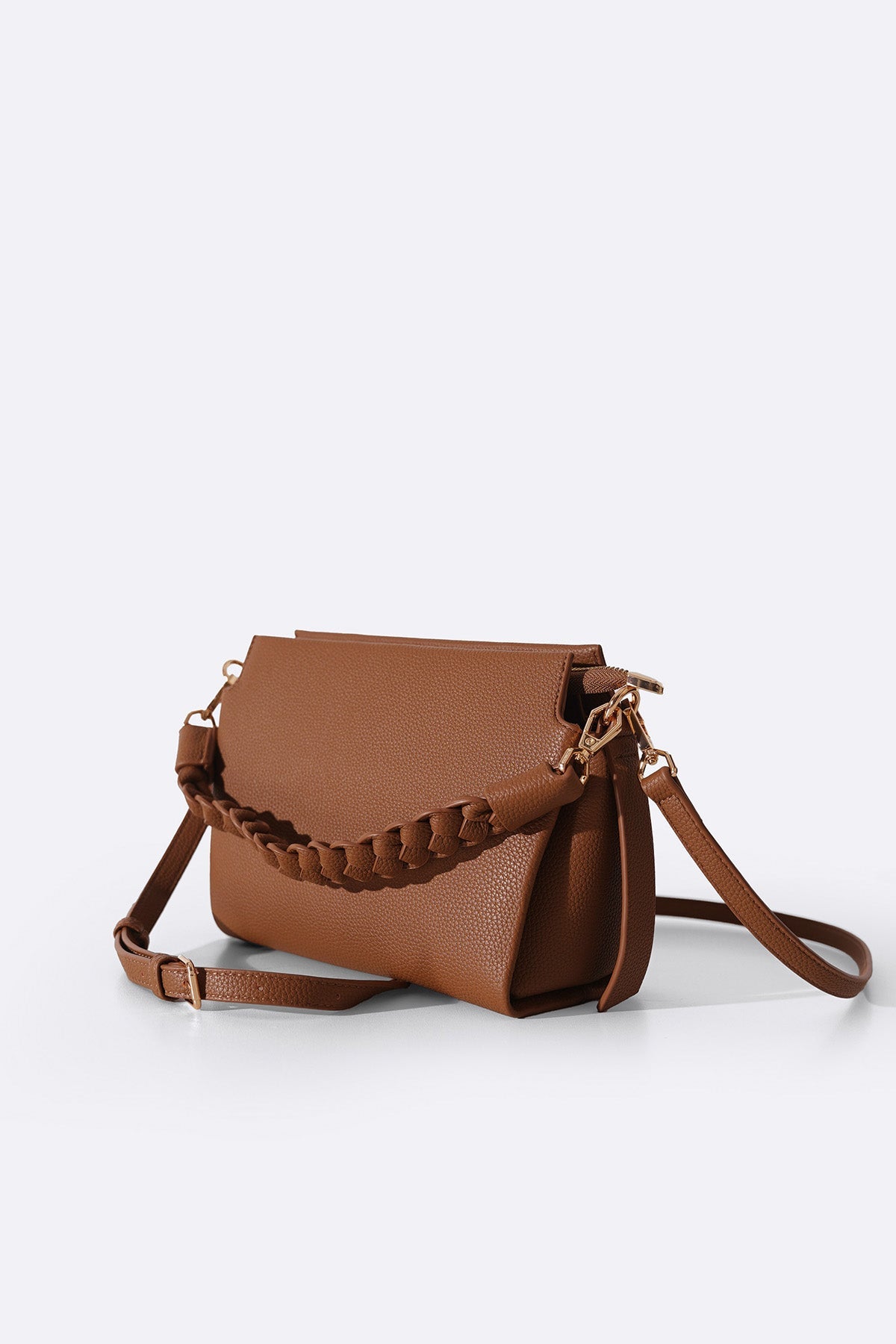 BRAIDED TOP HANDLE BAG