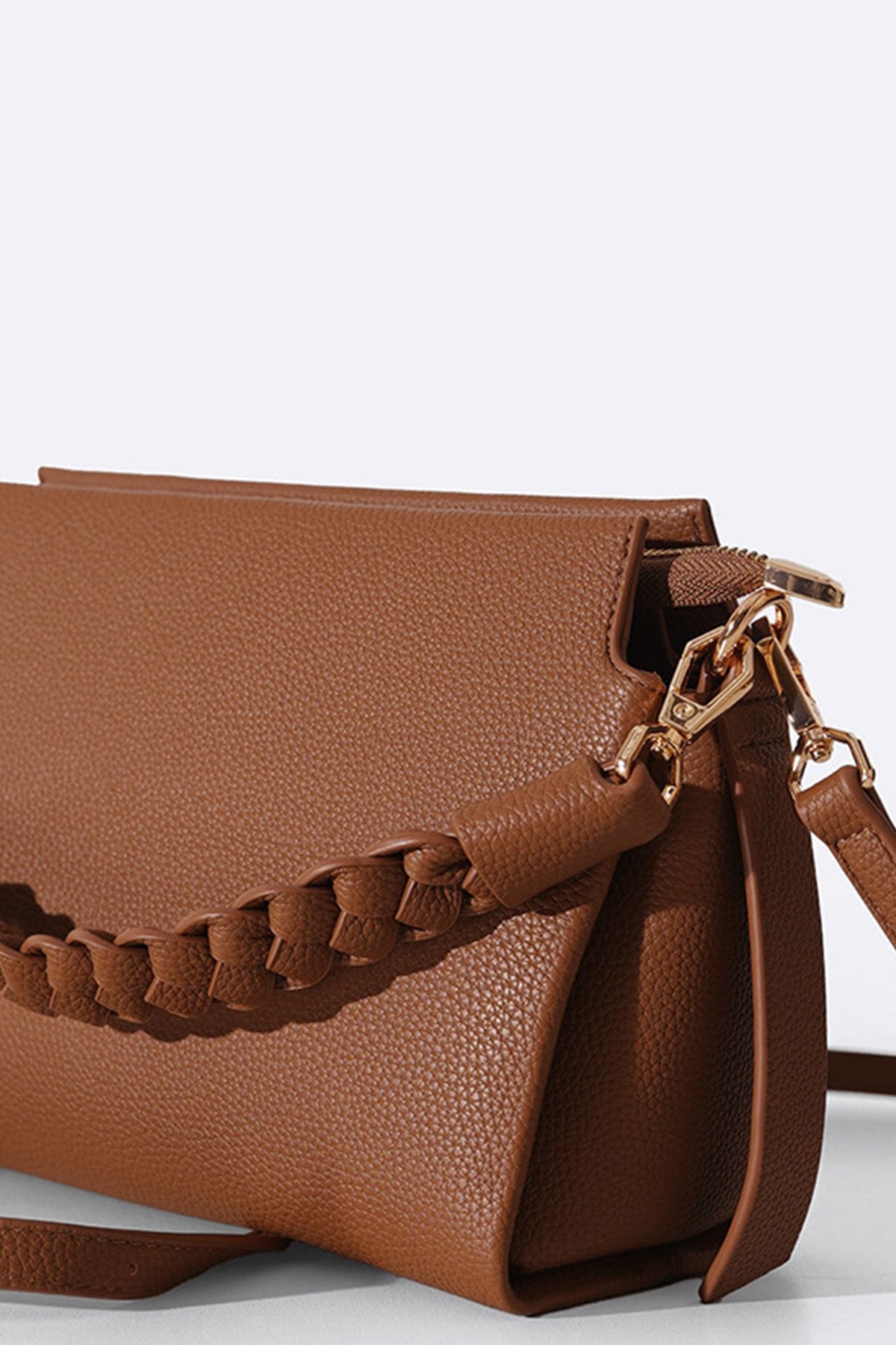 BRAIDED TOP HANDLE BAG