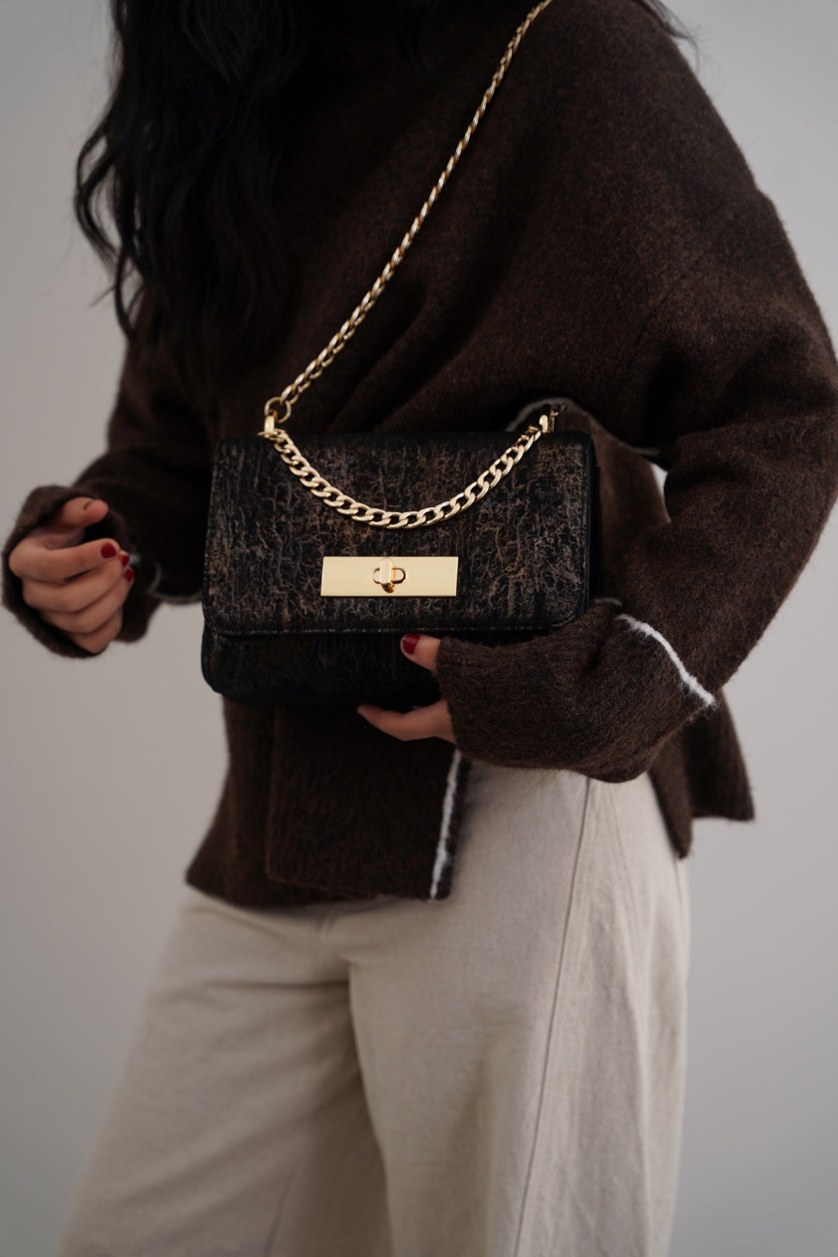 MIDNIGHT BAG IN GENUINE SUEDE